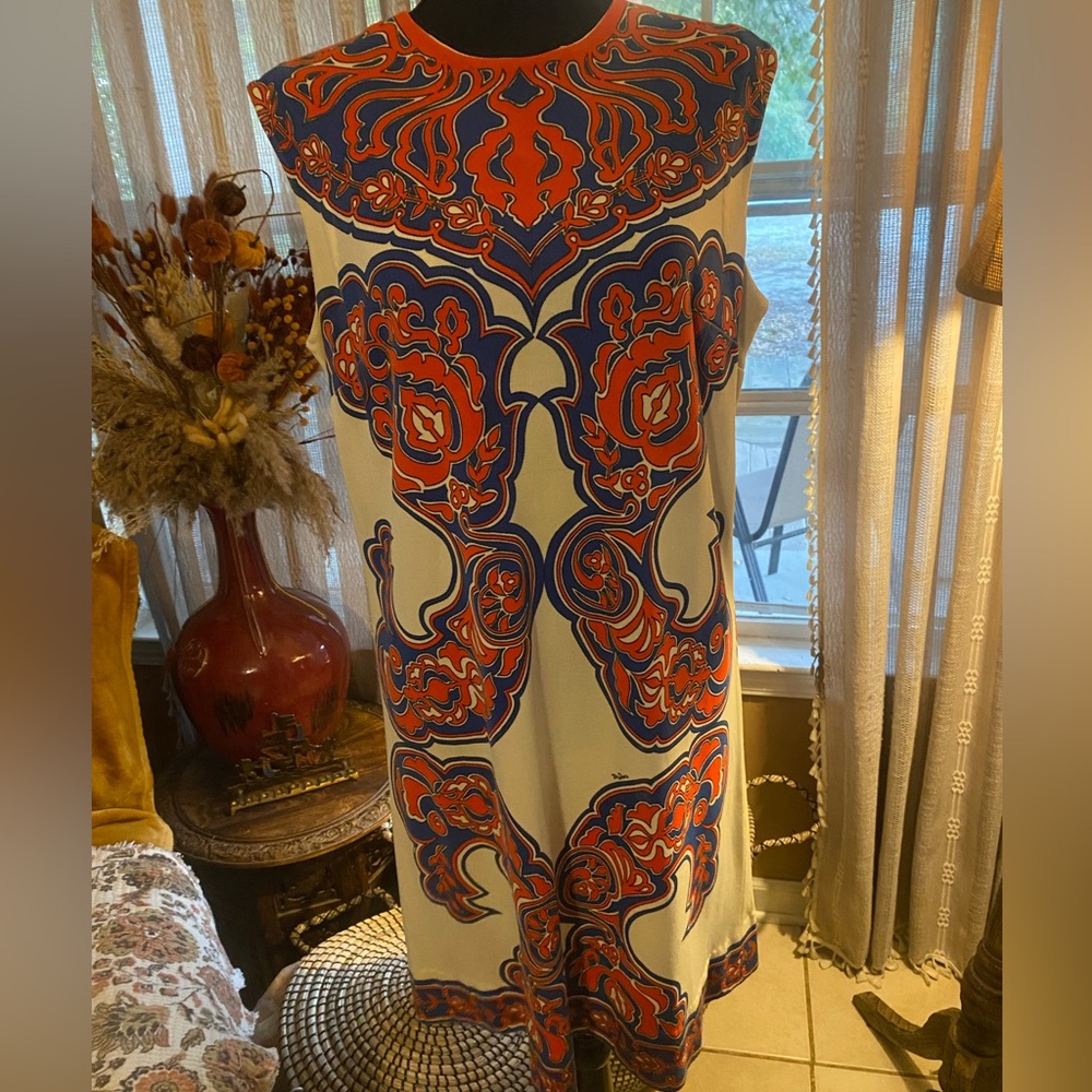 Mr. Dino Vintage 60’s/70’s Shift Sleeveless Rare Op Art Print Dress